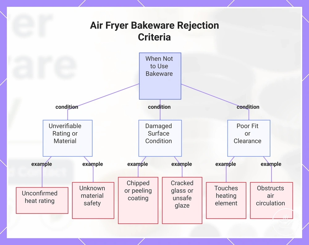 Air Fryer Bakeware Rejection Criteria