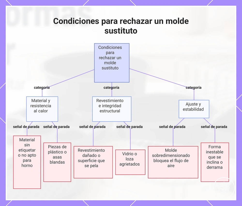 Condiciones para rechazar un molde sustituto