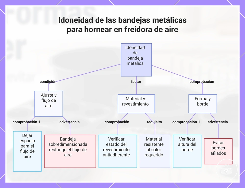 Idoneidad de las bandejas metálicas para hornear en freidora de aire