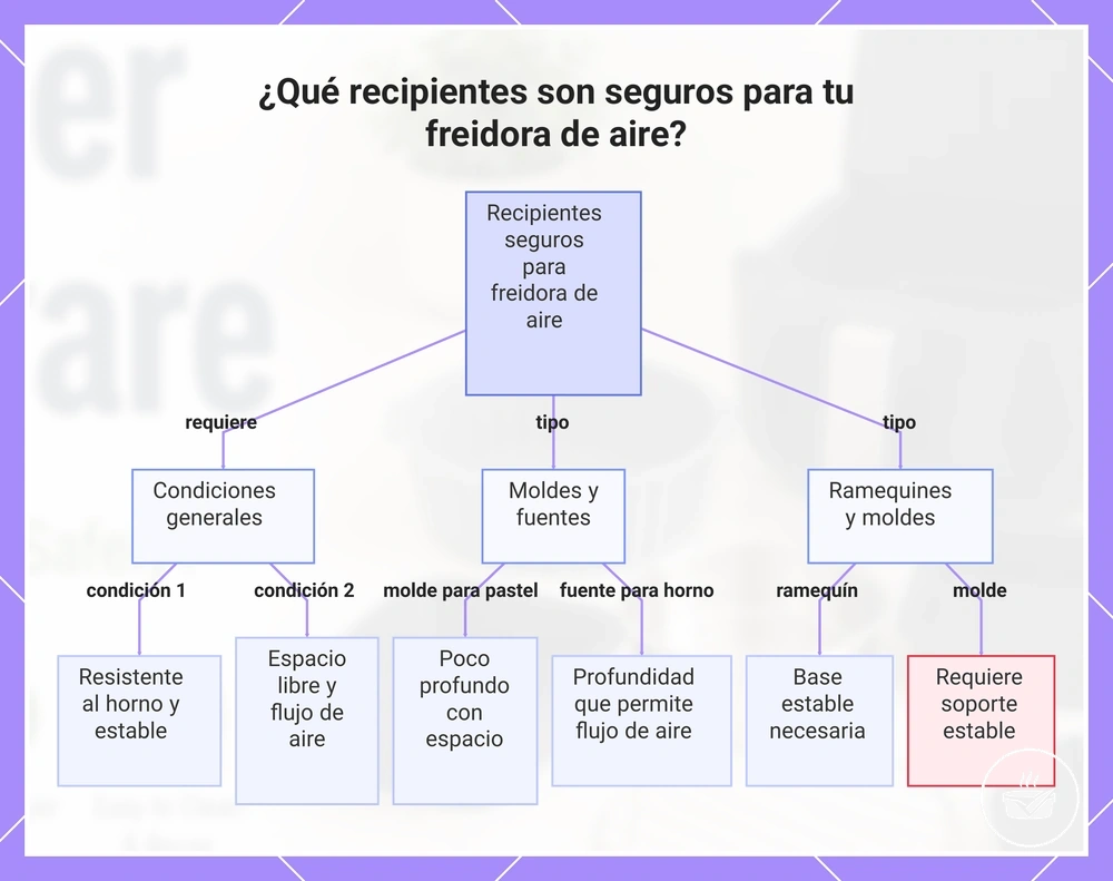 ¿Qué recipientes son seguros para tu freidora de aire?