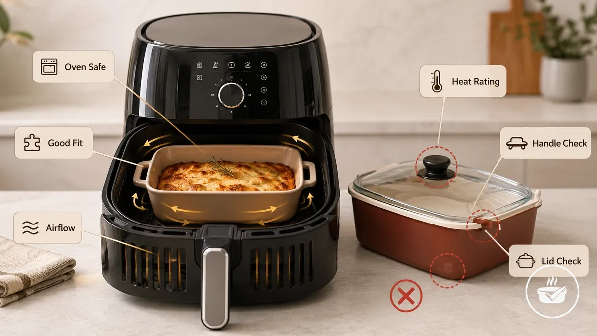 Verificando se formas próprias para forno são adequadas para uso na air fryer