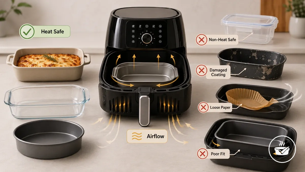 Recipientes que não devem ser usados na air fryer